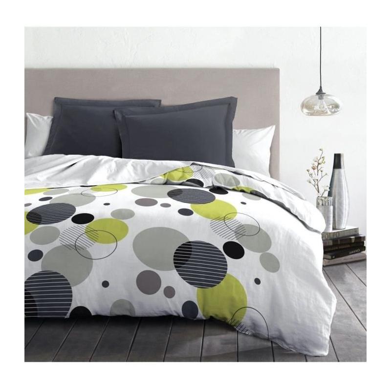 Parure de lit microfibre 220x240 cm - Bulles de Rêve - Gris