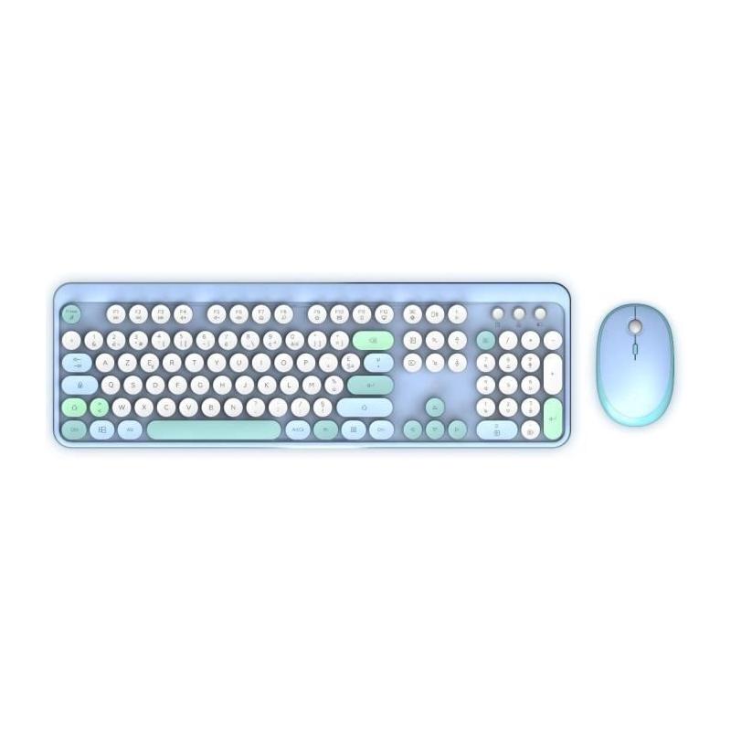 Pack Clavier + Souris MOBILITY LAB - Pure Color Bleu - Ergonomique & Discret