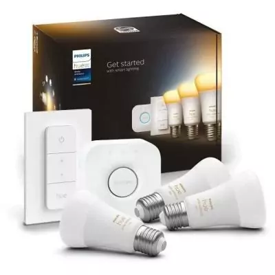 Kit Philips Hue White Ambiance E27 x3 avec télécommande - Ampoule LED connectée