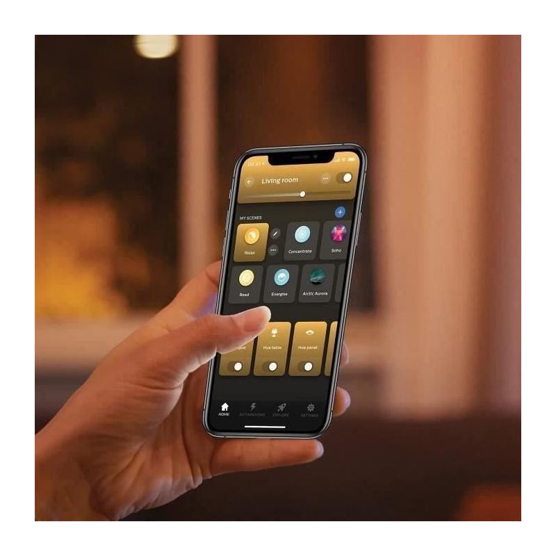 Kit Philips Hue White Ambiance E27 x3 avec télécommande - Ampoule LED connectée