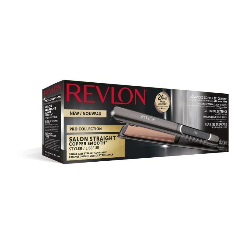 Lisseur REVLON Salon Straight Copper Smoth Styler RVST2175E - Plaque Céramique