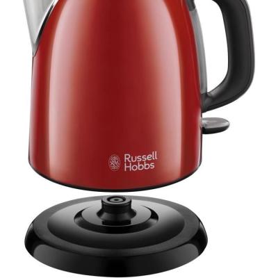 Bouilloire Compacte Rouge - Capacité 1L - Anti-Calcaire Amovible