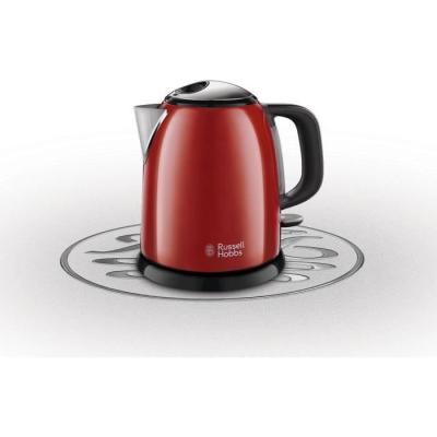 Bouilloire Compacte Rouge - Capacité 1L - Anti-Calcaire Amovible