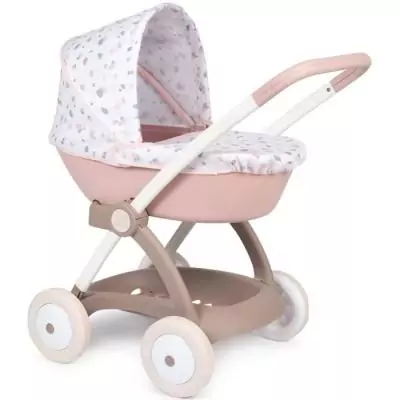 Poussette Landau pour poupée Baby Nurse - Smoby - Rose et blanc