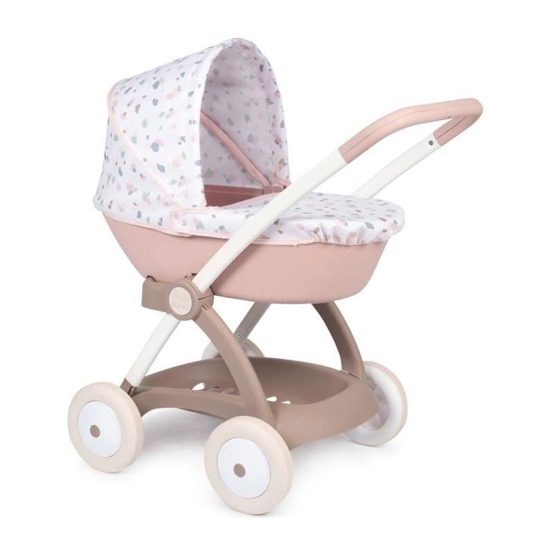 Poussette Landau pour poupée Baby Nurse - Smoby - Rose et blanc