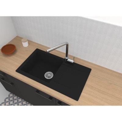Evier à encastrer STRADOUR EINNA SMC NOIR PAILLETÉ - 1 bac, 78*43,5 cm