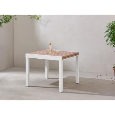 Table de jardin extensible en aluminium aspect bois - 8 personnes