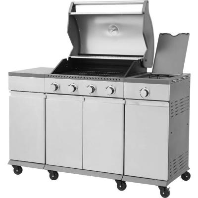Barbecue à gaz - COOKING BOX - BRISBANE - Inox - 142 X 57 X 112 cm - Gris