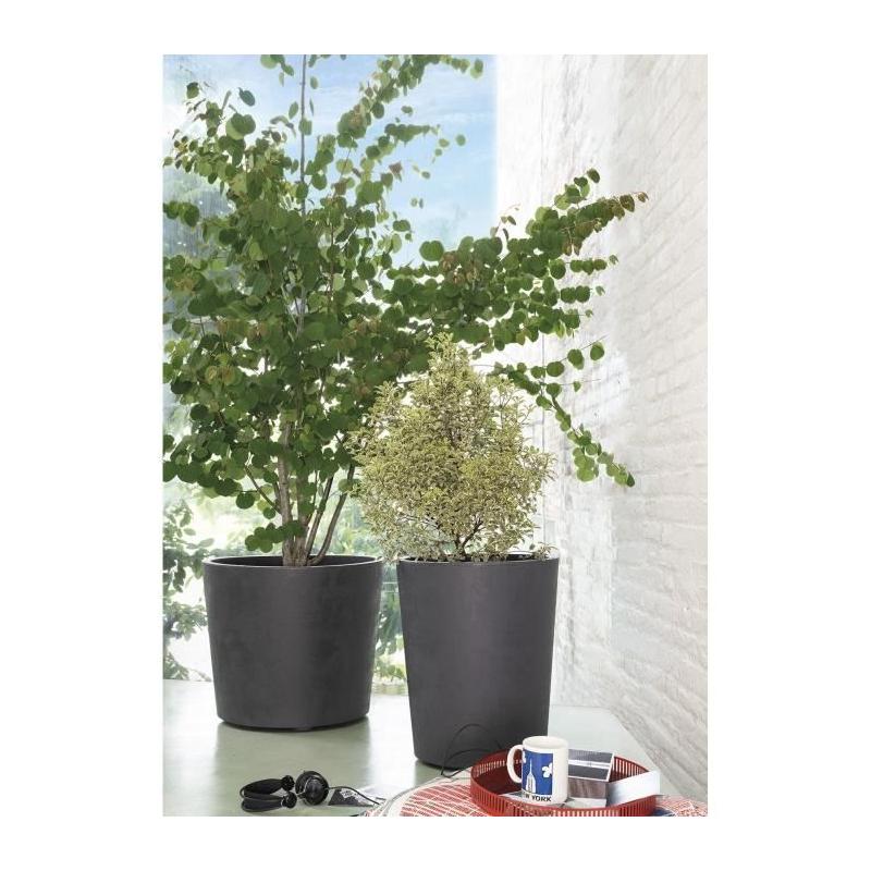 Pot de fleur Vase - DEROMA - Millennium R - Anthracite - 53 cm - Réservoir d'eau