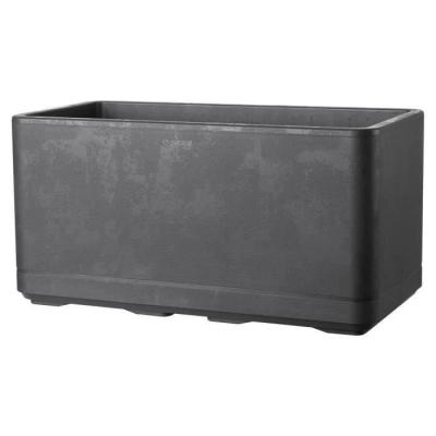 Jardinière Muret DEROMA Cosmo Anthracite - Réserve d'eau - Roulettes