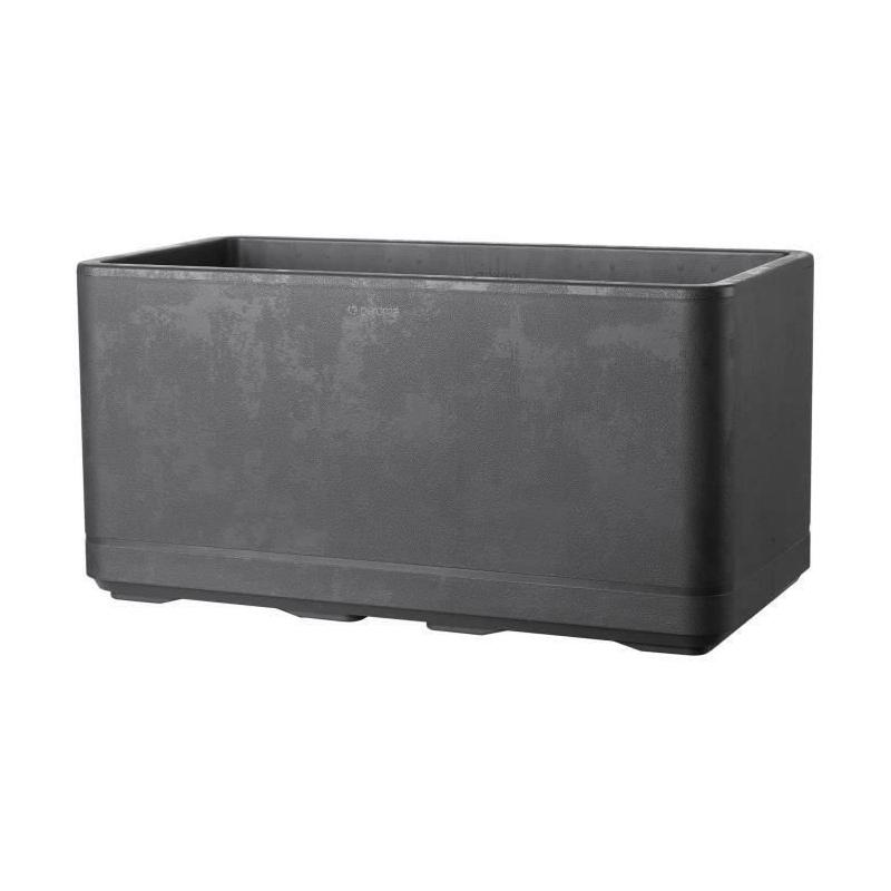 Jardinière Muret DEROMA Cosmo Anthracite - Réserve d'eau - Roulettes