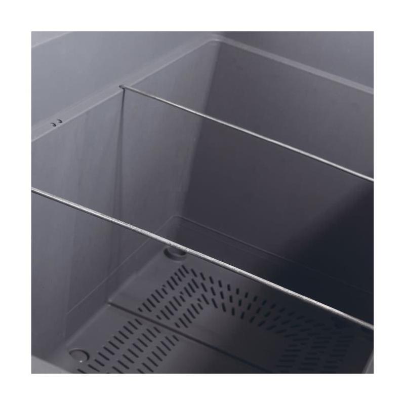 Jardinière Muret DEROMA Cosmo Anthracite - Réserve d'eau - Roulettes