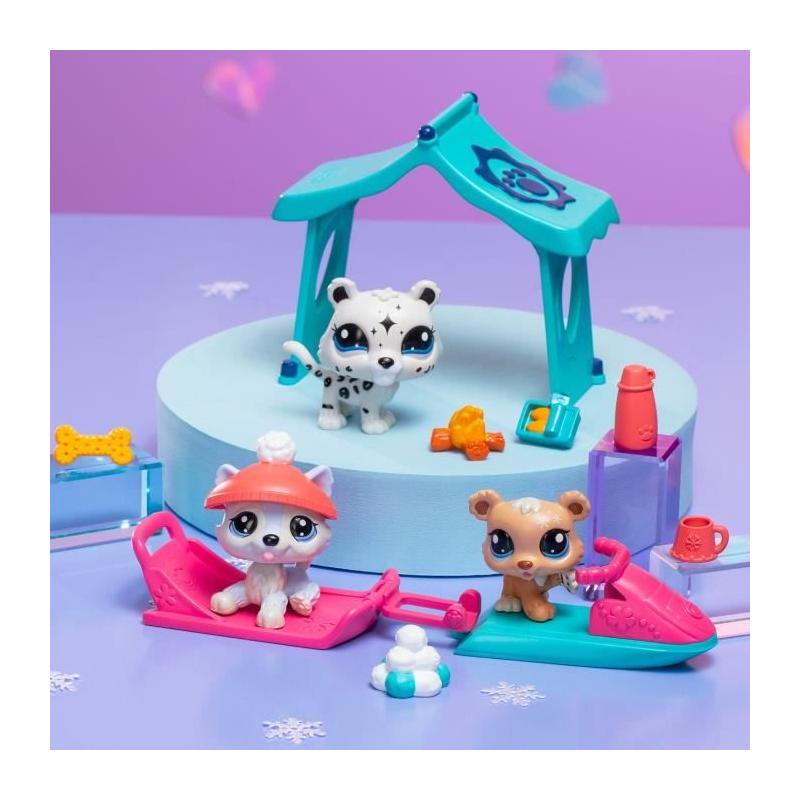 Pack à thème 3 Pets - BANDAI - Littlest Pet Shop Neige - Animaux et accessoires