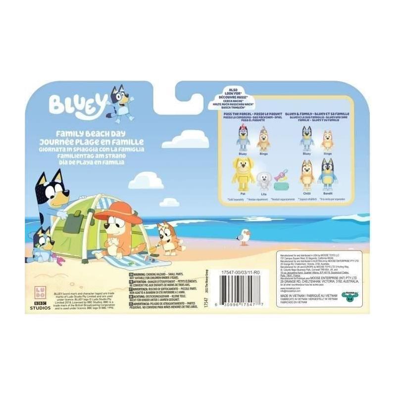 Figurines Bluey La famille à la Plage - Univers miniature - 3 ans