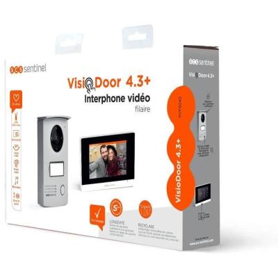 Interphone vidéo filaire SCS SENTINEL VisioDoor 4.3+ - Moniteur tactile 4,3" et vision nocturne