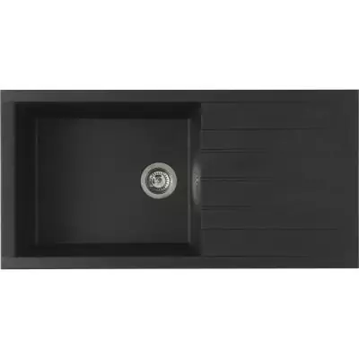Evier à encastrer Cube SMC noir pailleté - 1 bac 100x50 cm