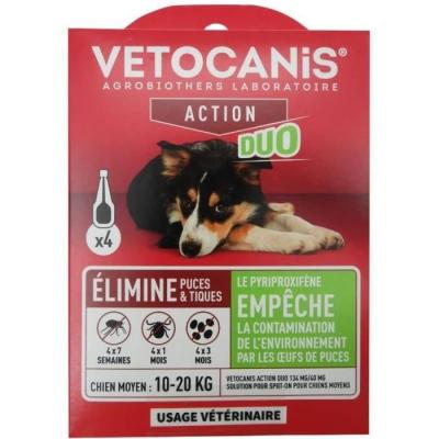 Pipettes Anti-puces et tiques pour Chiens Moyens - VETOCANIS | Efficace et Pratique