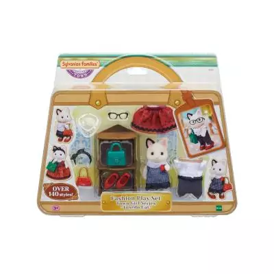 Sylvanian Families La valisette de mode et grande sœur Chat bicolore