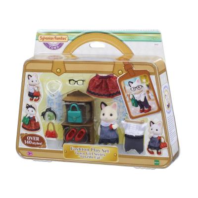 Sylvanian Families La valisette de mode et grande sœur Chat bicolore