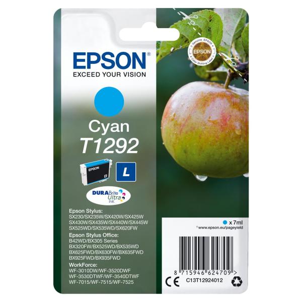 EPSON Cartouche d'encre T1292 Cyan - Pomme (C13T12924012)