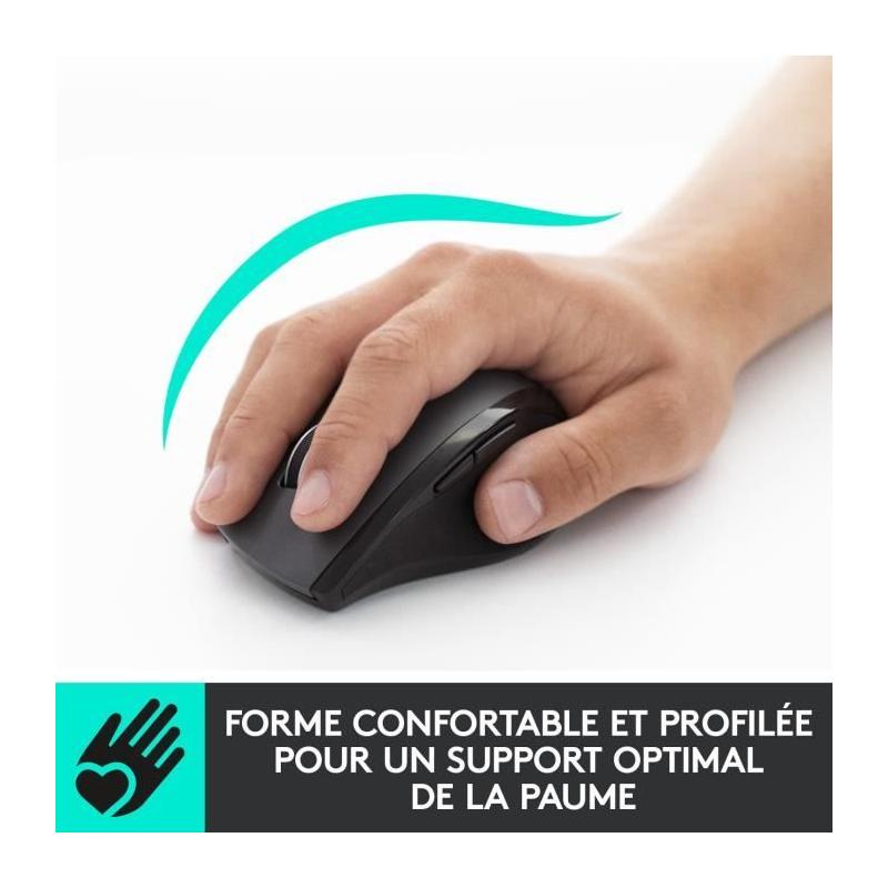 Souris sans fil Logitech M705 Gris - Dimensions compactes
