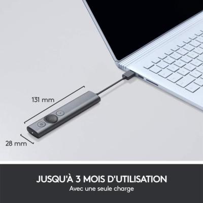Télécommande Logitech SPOTLIGHT GRIS - Présentation Facile