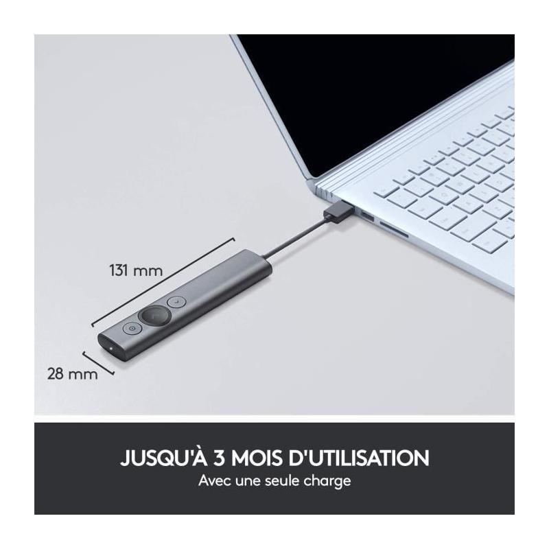Télécommande Logitech SPOTLIGHT GRIS - Présentation Facile