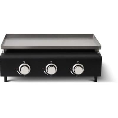 Plancha a gaz CUENCA 3 feux avec housse - Noir - 65 X 50 X 23 cm