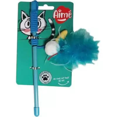 Canne à pêche AIMÉ pour chat - Jouet à friandise