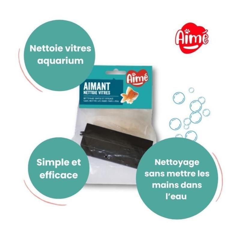 Aimant aquarium nettoie vitres AIMÉ - Facile à utiliser, 10cm