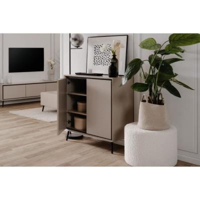 Buffet ARONA 01A - Beige/Noir - Compact et Élégant