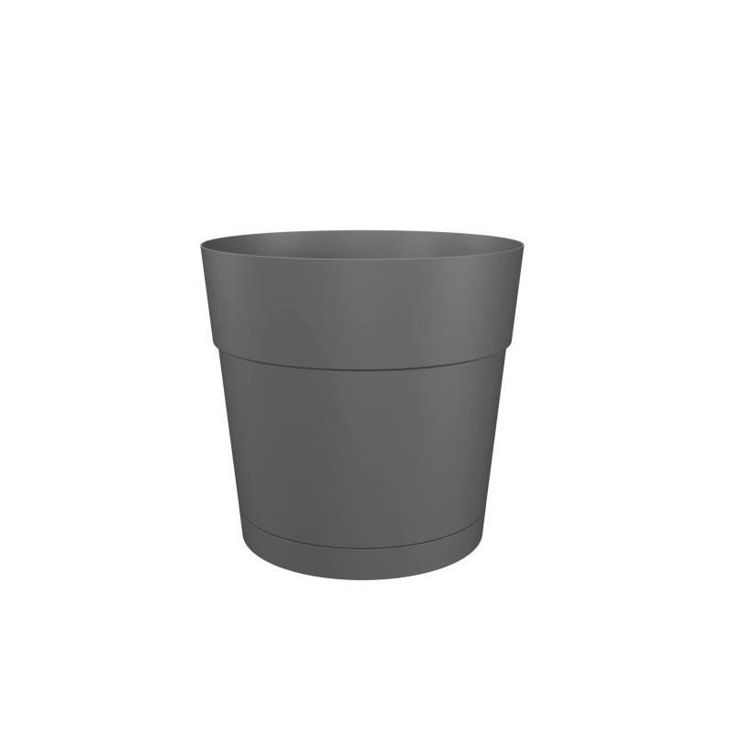 Pot de fleurs rond Capri Large - Réservoir d'eau - D50cm - Blanc