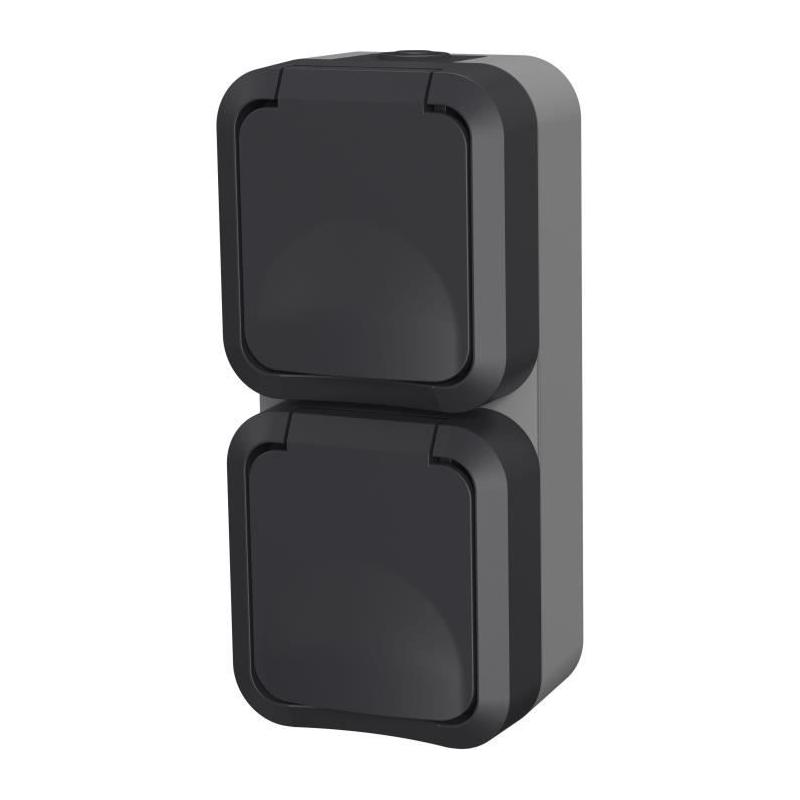 Double prise extérieure verticale QUARX - Aqua Pro IP55, 250V, 16A