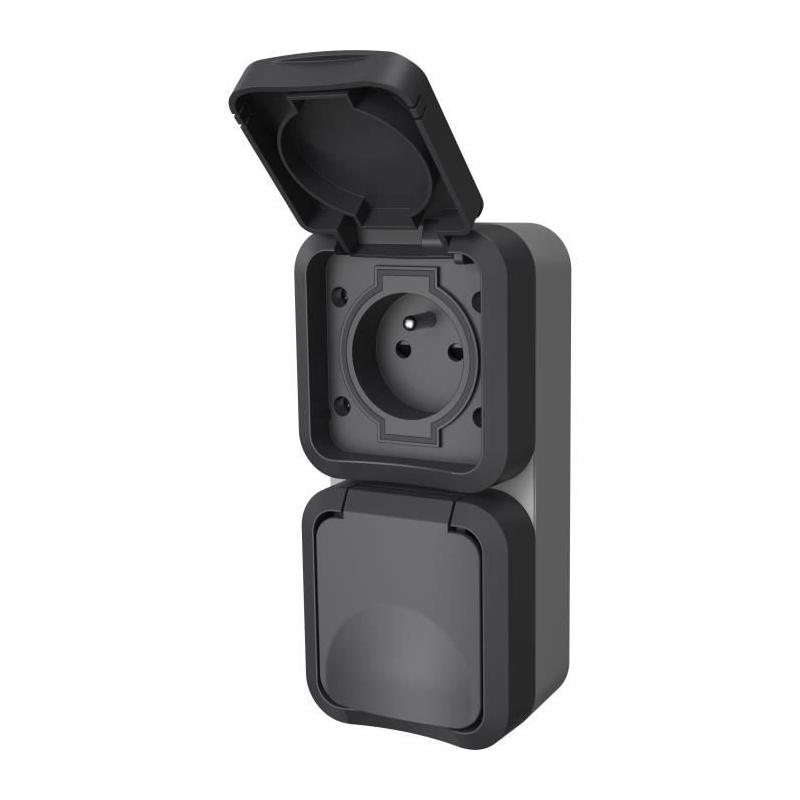 Double prise extérieure verticale QUARX - Aqua Pro IP55, 250V, 16A