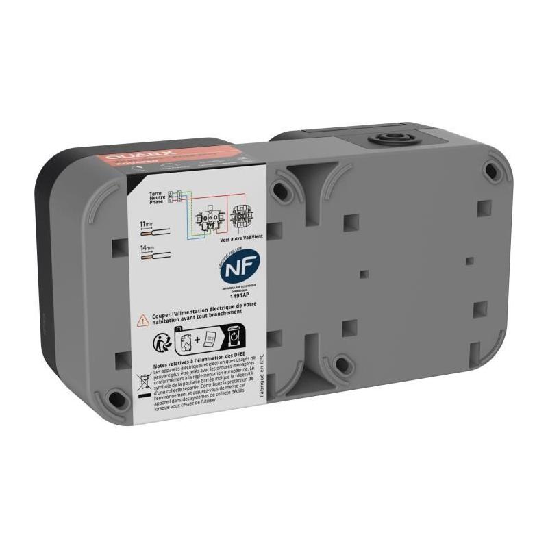 Double prise extérieure verticale IP55 - QUARX Aqua Pro