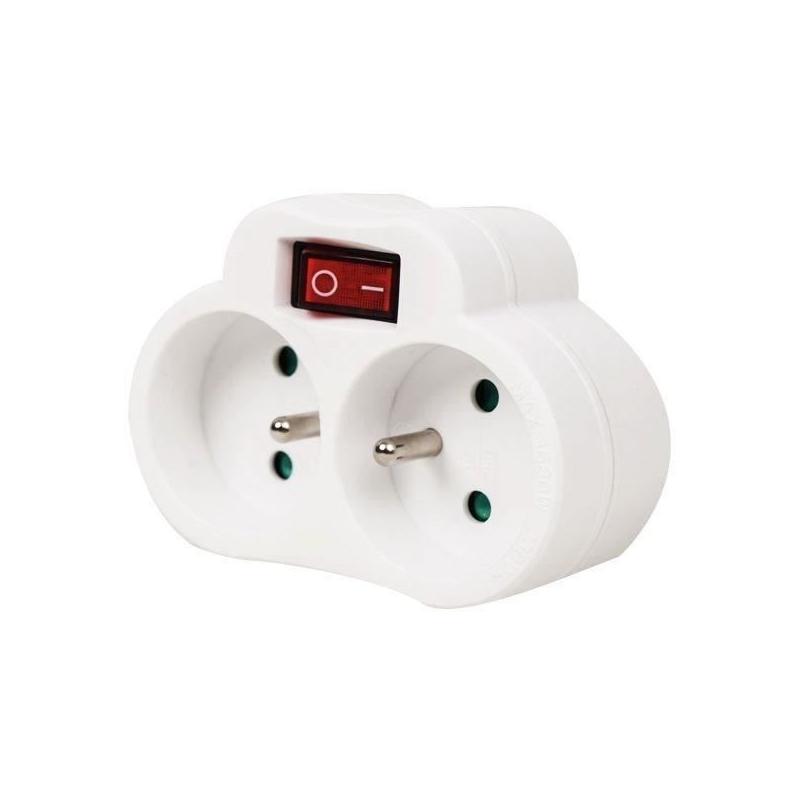 Multiprise Biplite GAO 2x16A avec interrupteur conformément NF