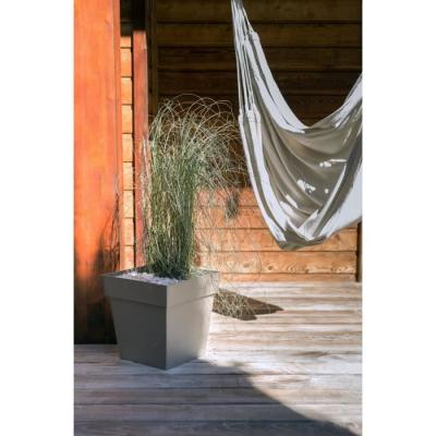 Pot carré Toscane - 50 cm - 87 L - Taupe | Made in France