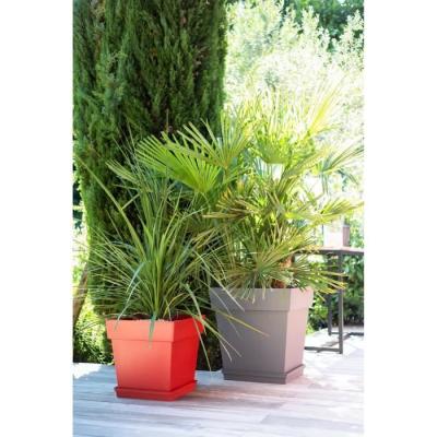 Pot carré Toscane - 50 cm - 87 L - Taupe | Made in France