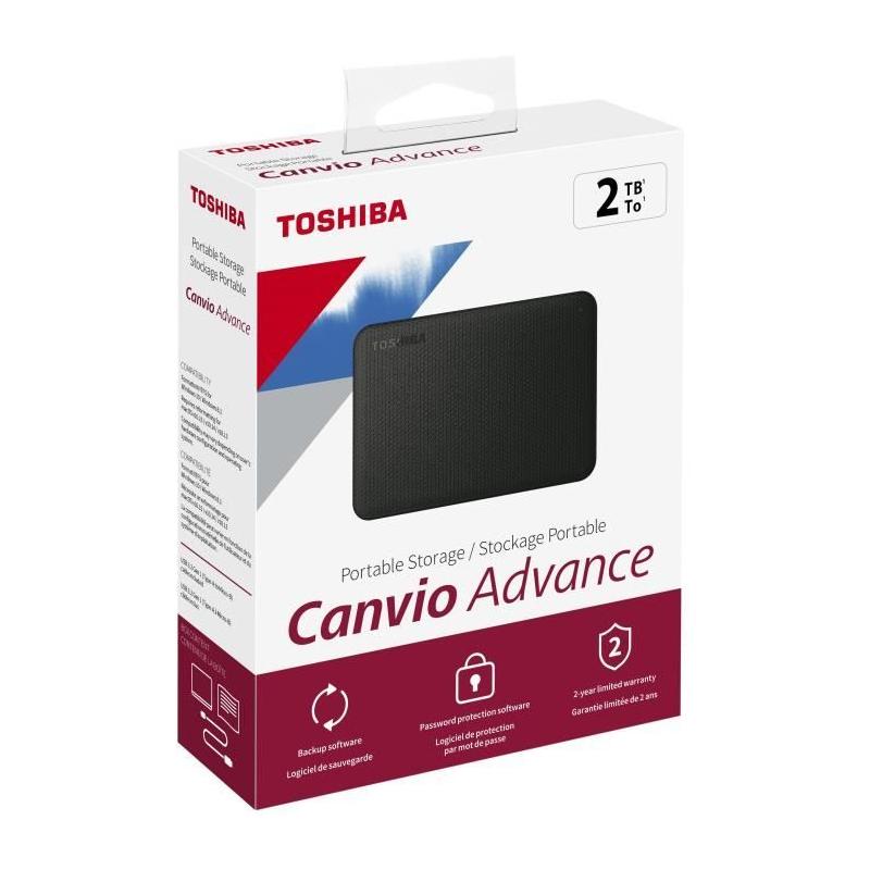 Disque dur externe TOSHIBA Canvio Advance USB 3.2 Gen 1 - 2 To - Noir