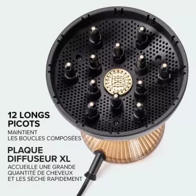 Sèche-cheveux Bellissima DIFFON SUPREME CURL FLOW XL NOIR-OR - Performant et élégant