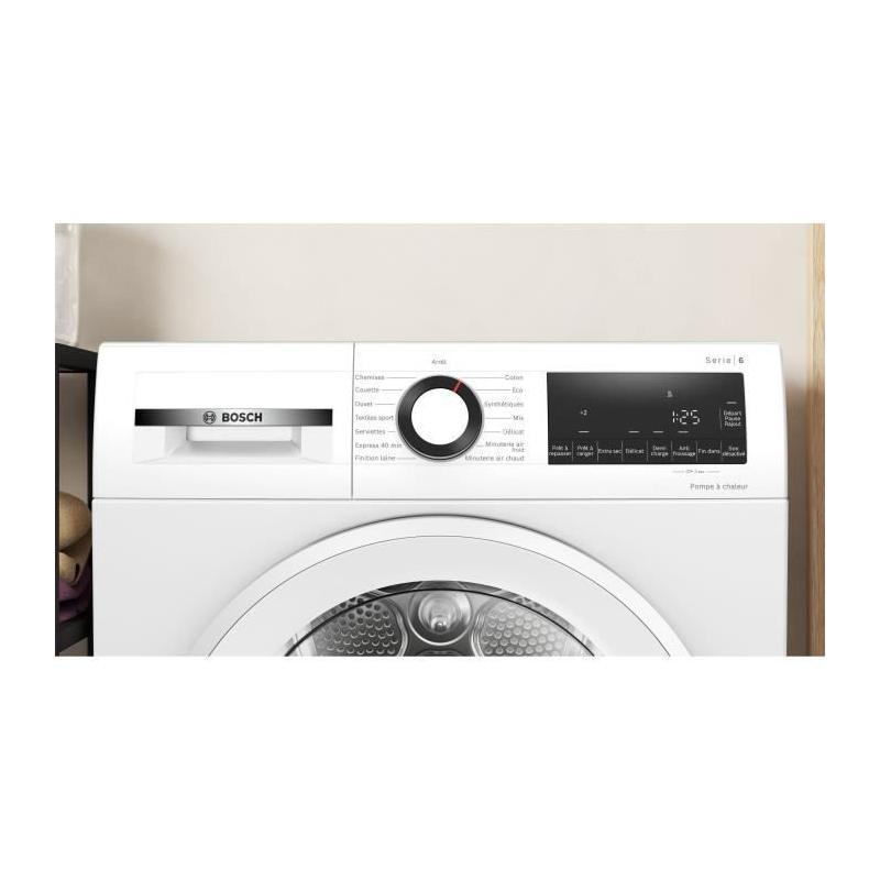 Sèche-linge Bosch WQG1420DFR SER6: performant et économe - Blanc