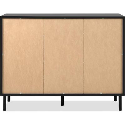 Buffet MONZA 01B Noir/Chene artisan - 2 portes - 4 tiroirs - 118x90x40 cm