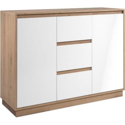 Buffet PHoeNIX Chene Artisan Blanc - 2P 3T - 117x88x40cm