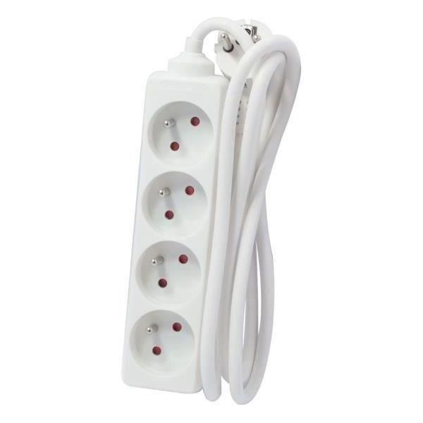 CHACON Bloc multiprise rallonge 4 prises 16A 5m blanc