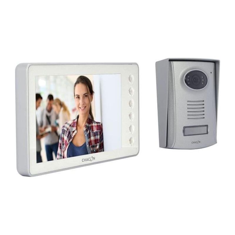 Interphone Vidéo CHACON 2 fils 7'' Blanc IP44 - Vision nocturne