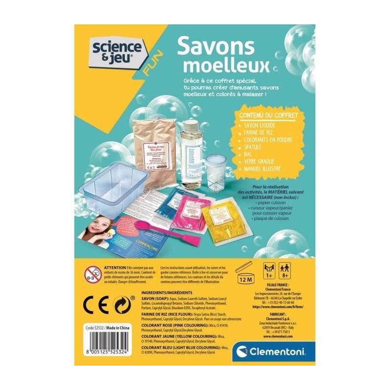 Jeu de science Clementoni - Savons moelleux pour enfants de 8 ans - Jaune