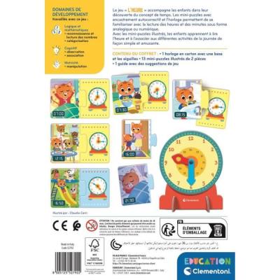 Puzzle CLEMENTONI - L'heure : Casse-tête éducatif compact