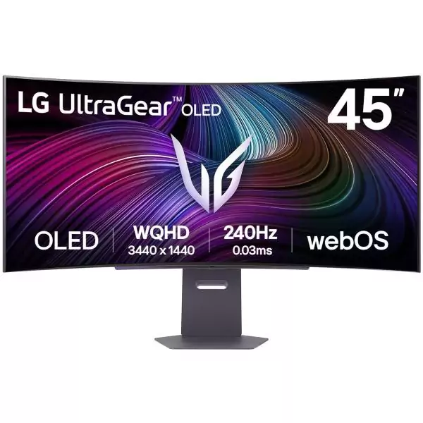Ecran PC Gamer Incurvé - LG - 45'' - WQHD - 240Hz - Dalle OLED - 0,03ms - Ajustable en hauteur - 45GX90SA-B.AEU