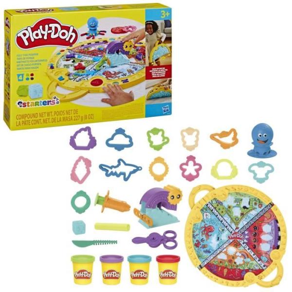Play-Doh Tapis de voyage, coffret Découverte avec pâte a modeler, loisirs artistiques, jouets pour enfants, a partir de 3 ans