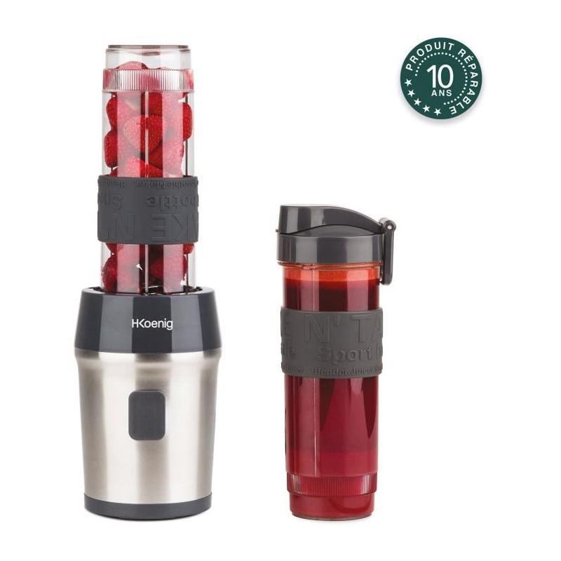Mini blender HKoenig Smo09 avec gourdes incluses - Sans BPA - Noir